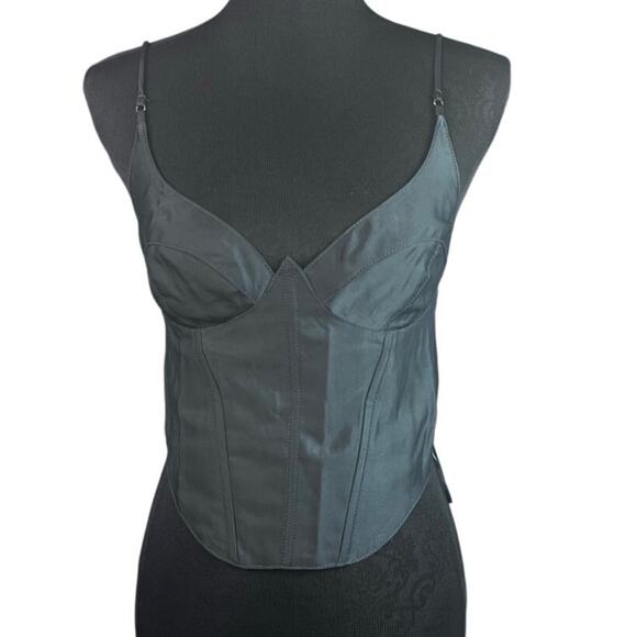 Urban Outfitters Karissa Bustier Corset Top Large Black Festival Concert Summer - Picture 1 of 6